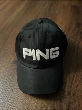 NWT PING Black Logo Golf Hat OS